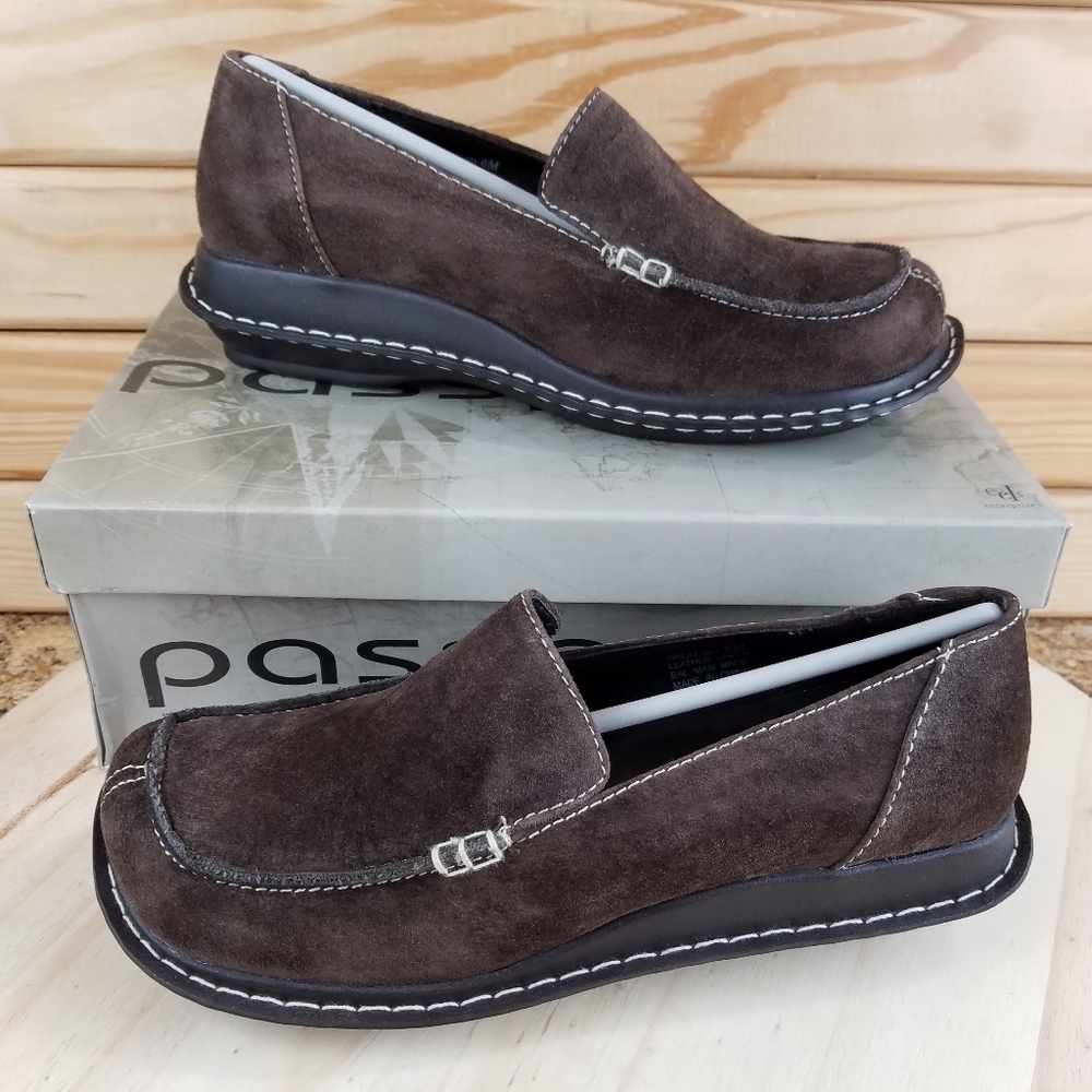 NEW Suede Leather Loafer Brown Slip on Casual Comfort Shoe Moccasin Flats 8 Boho